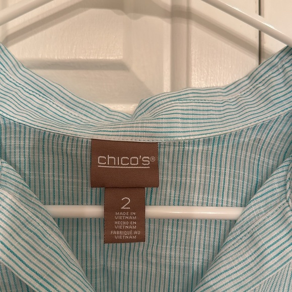 Chico’s Ruffle Stripe Blouse - Picture 3 of 7